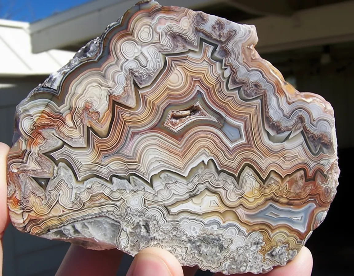 Beautiful Crazy Lace Agate with intricate banding patterns